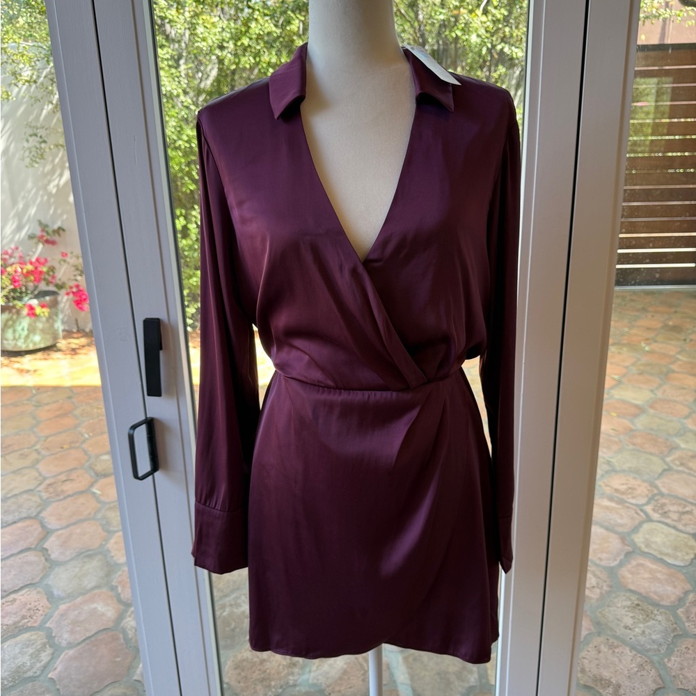 NWT Abercrombie & Fitch Elegant Burgundy Wrap Dress